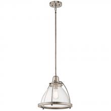  43737CLP - Silberne 13.25" 1 Light Pendant with Clear Seeded Glass in Classic Pewter