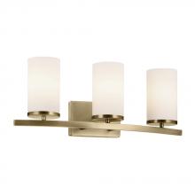  45497NBR - Crosby 23" 3-Light Vanity Light with Satin Etched Cased Opal Glass in Natural Brass