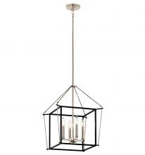  52626PN - Eisley 21.25 Inch 4 Light Foyer Pendant in Polished Nickel and Black