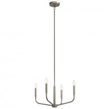  52716NI - Madden 20 Inch 4 Light Convertible Chandelier in Brushed Nickel