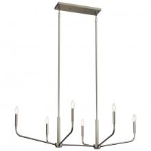 52721NI - Madden 45 Inch 6 Light Linear Chandelier in Brushed Nickel
