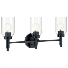  55185BK - Madden 24 Inch 3 Light Vanity with Clear Glass in Black