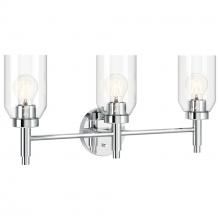  55185CH - Madden 24 Inch 3 Light Vanity with Clear Glass in Chrome
