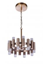  57516-SB-LED - Simple Lux 16 Light LED Chandelier in Satin Brass