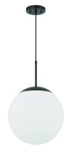 Craftmade 56892-FB-WG - Gaze 12" 1 Light Pendant in Flat Black, White Glass