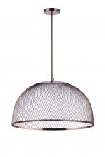  P1005SB-LED - 24.25â€ Diameter Sculptural Statement Metal Mesh Dome Pendant in Satin Brass