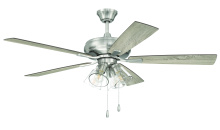 Craftmade ECF104BNK5-DWWLN - Eos 52" 5-Blade Clear 4 Light Ceiling Fan in Brushed Polished Nickel w/ Driftwood/Walnut Blades