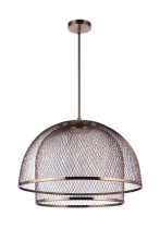 Craftmade P1006SB-LED - 24.25Ã¢â‚¬Â Diameter Sculptural Statement Metal Mesh Dome 2 Shade Pendant in Satin Brass