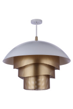 Craftmade P1011MWWMG-LED - 31.25Ã¢â‚¬Â Diameter Sculptural Statement Dome Pendant with Perforated Metal Shades