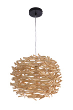 Craftmade P2001-NT - Natural Pendant 1 Light Pendant w/ Natural Wood Woven Orb