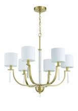  58226-SB - Fortuna 6 Light Chandelier in Satin Brass