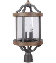  Z7925-TBWB - Ashwood 2 Light Outdoor Post Mount in Textured Black/Whiskey Barrel