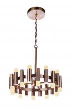  57520-SB-LED - Simple Lux 20 Light LED Chandelier in Satin Brass