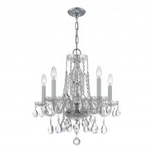  1061-CH-CL-MWP - Traditional Crystal 5 Light Hand Cut Crystal Polished Chrome Chandelier