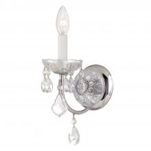  3221-CH-CL-SAQ - Imperial 1 Light Spectra Crystal Polished Chrome Sconce