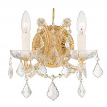  4472-GD-CL-MWP - Maria Theresa 2 Light Hand Cut Crystal Gold Sconce