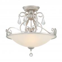  5010-OS-CL-MWP - Ashton 3 Light Hand Cut Crystal Olde Silver Semi Flush Mount