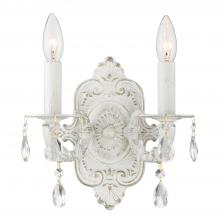  5022-AW-CL-MWP - Paris Market 2 Light Clear Crystal Antique White Sconce