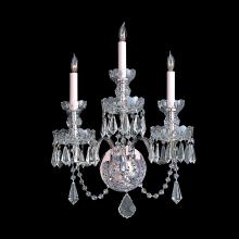  5023-CH-CL-MWP - Traditional Crystal 3 Light Hand Cut Crystal Polished Chrome Sconce