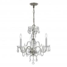  5044-CH-CL-MWP - Traditional Crystal 3 Light Clear Crystal Polished Chrome Mini Chandelier