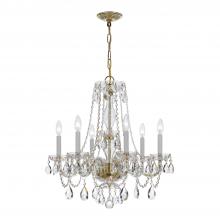  5086-PB-CL-MWP - Traditional Crystal 6 Light Crystal Polished Brass Chandelier