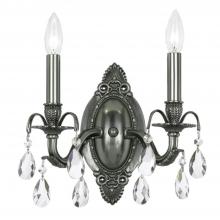  5562-PW-CL-MWP - Dawson 2 Light Hand Cut Crystal Pewter Sconce