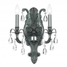  5563-PW-CL-MWP - Dawson 2 Light Hand Cut Crystal Pewter Sconce