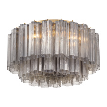 Crystorama ADD-321-AG-SM - Addis 7 Light Aged Brass Flush Mount