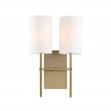  VER-242-AG - Veronica 2 Light Aged Brass Sconce