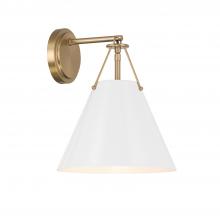  XAV-B8311-VG-WH - Xavier 1 Light Vibrant Gold + White Sconce