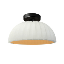 Justice Design Group CER-6623-MTGD-MBLK - Pleated Dome Semi-Flush