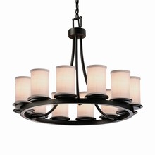  FAB-8768-10-WHTE-MBLK - Dakota 12-Light Ring Chandelier (Short)