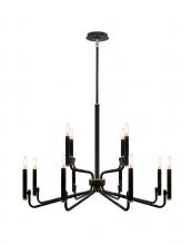 Justice Design Group NSH-8185-MBBR - Bedford 48" 2-Tier 15-Light Chandelier