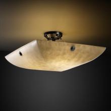  CLD-9654-25-MBLK-F6 - 36" Semi-Flush Bowl w/ Concentric Circles Finials