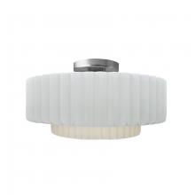  CER-6373-WTWT-NCKL-LED1-700 - Medium Tier Pleated LED Semi-Flush