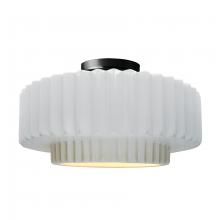  CER-6375-WTWT-MBLK-LED1-700 - Large Tier Pleated LED Semi-Flush