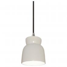  CER-6515-WHT-NCKL-BKCD-LED1-700 - Large Hourglass LED Pendant