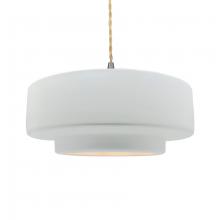  CER-6545-WTWT-NCKL-BEIG-TWST-LED1-700 - Large Tier LED Pendant