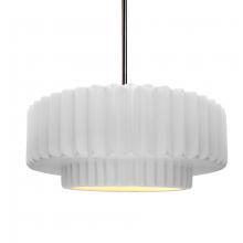  CER-6553-WTWT-NCKL-RIGID-LED1-700 - Medium Tier Pleated LED Pendant