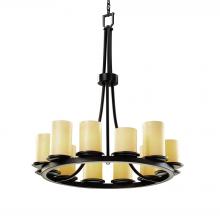  CNDL-8763-10-AMBR-MBLK - Dakota 12-Light Ring Chandelier (Tall)