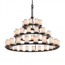  FAB-8714-10-WHTE-MBLK-LED45-31500 - Dakota 45-Light 3-Tier Ring LED Chandelier