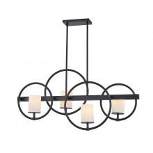  FSN-4370-OPAL-MBLK - Cirque 4-Light Island Chandelier