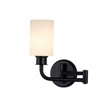  FSN-4411-OPAL-MBLK - Hinge 1-Light Adjustable Wall Sconce