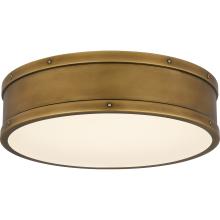  QFL5224WS - Ahoy Integrated LED Weathered Brass Flush Mount