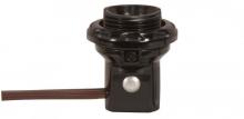  80/1473 - Phenolic Threaded Candelabra Socket With Leads / Rings; 1-1/4" With Shoulder and Phenolic Ring;