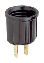  90/437 - Polarized Socket Outlet Adapter; Medium Base; 660W; 125V; Brown Finish