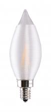  S11306 - 4 Watt CA11 LED; Satin Spun Clear; Candelabra base; 2700K; 120 Volt; Carded