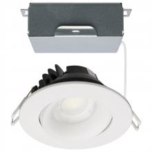  S11624R1 - 12 Watt LED Direct Wire Downlight; Gimbaled; 3.5 Inch; CCT Selectable; Round; Remote Driver; White