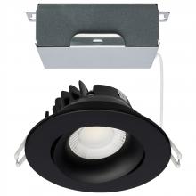  S11625R1 - 12 Watt LED Direct Wire Downlight; Gimbaled; 3.5 Inch; CCT Selectable; Round; Remote Driver; Black