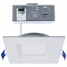 Satco Products Inc. S11871R1 - 9 Watt LED Direct Wire Downlight; Slimfit; Smooth Baffle; 4 Inch; CCT Selectable; Square; Remote